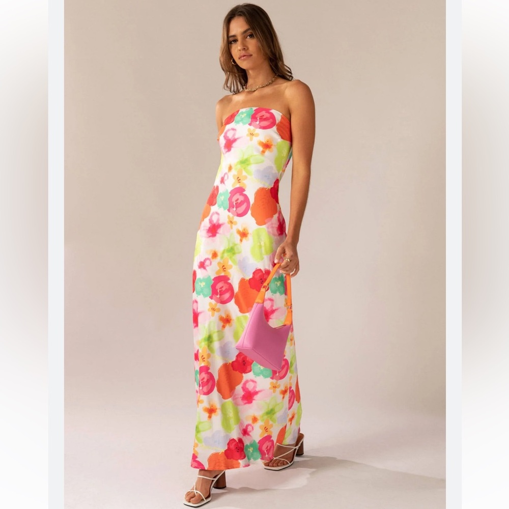 Peppermayo No Service Satin Maxi Dress - Blurred Blossom